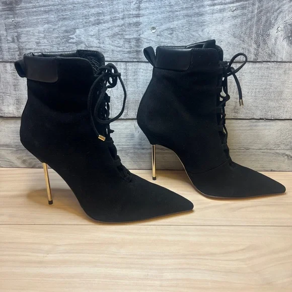 GOOD AMERICAN NWOB SCANDAL LACE UP HEEL BOOTIE - Picture 9 of 13